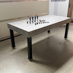 Schweißtisch-SET - 2000 x 1000 x 150 mm - Plattenstärke 12 mm - Lochsystem 16 mm mit Zubehör