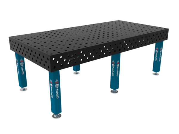 Schweißtisch GPPH 2400 x 1200 x 200 mm - Plattenstärke 15 mm - Lochsystem 28 mm mit Linienraster