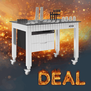 Siegmund Werkbank höhenverstellbar mit Stahlplatte 1200x800 inkl. Zubehör